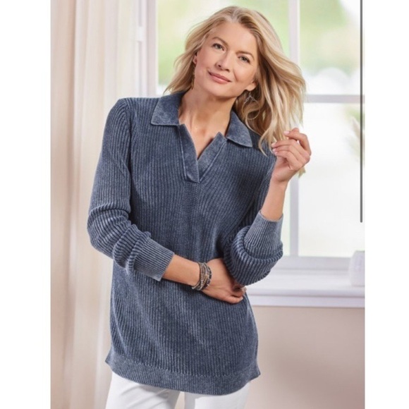 𝅺NEW SOFT SURROUNDINGS SZ XL Wilde Sweater Fiery Fuchsia - Picture 2 of 6